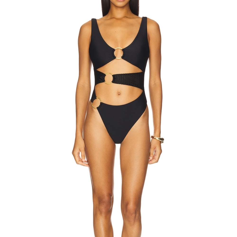 REVOLVE [NWOT] Black Swimsuit, lovewave Blondie One Piece with Cutout Design